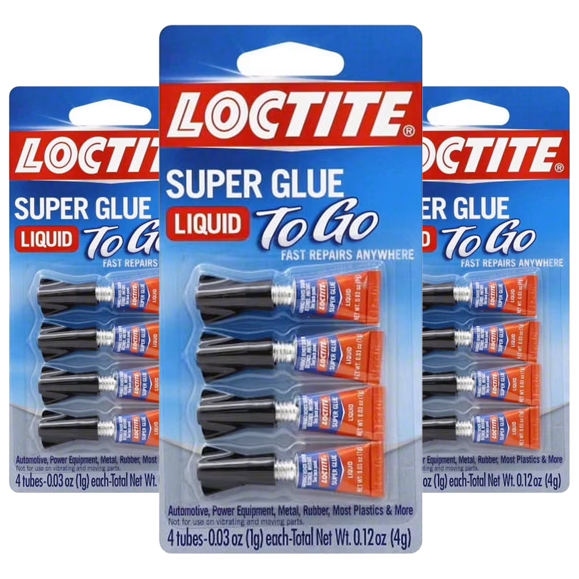 Loctite Liquid Super Glue 3-Pack  12 Tubes of Strong Instant Adhesive for Plastic, Wood, Metal, and More  1g Tubes for Precision Use