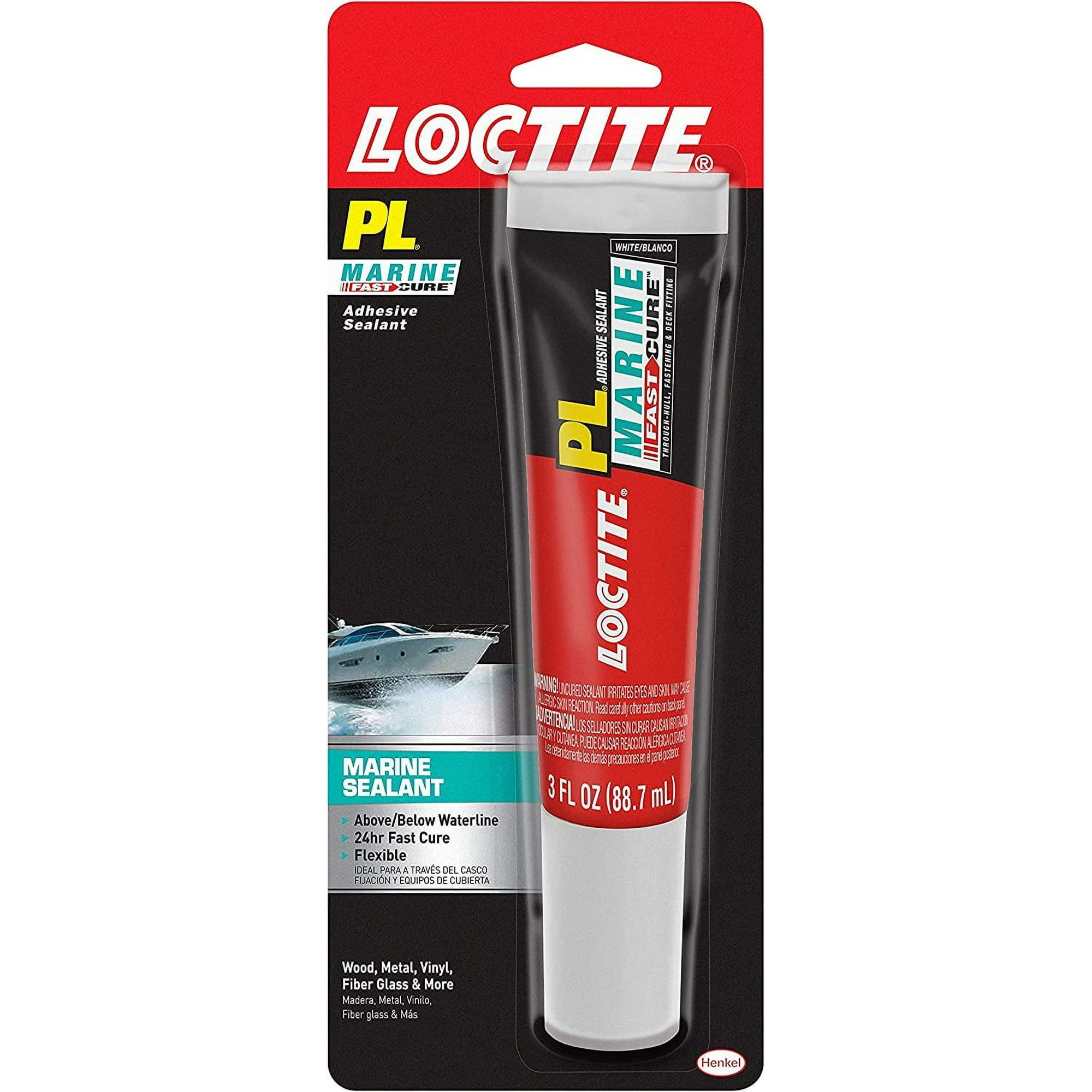 Loctite PL Marine Fast Cure White Polyether Adhesive Sealant 3oz Cartridge