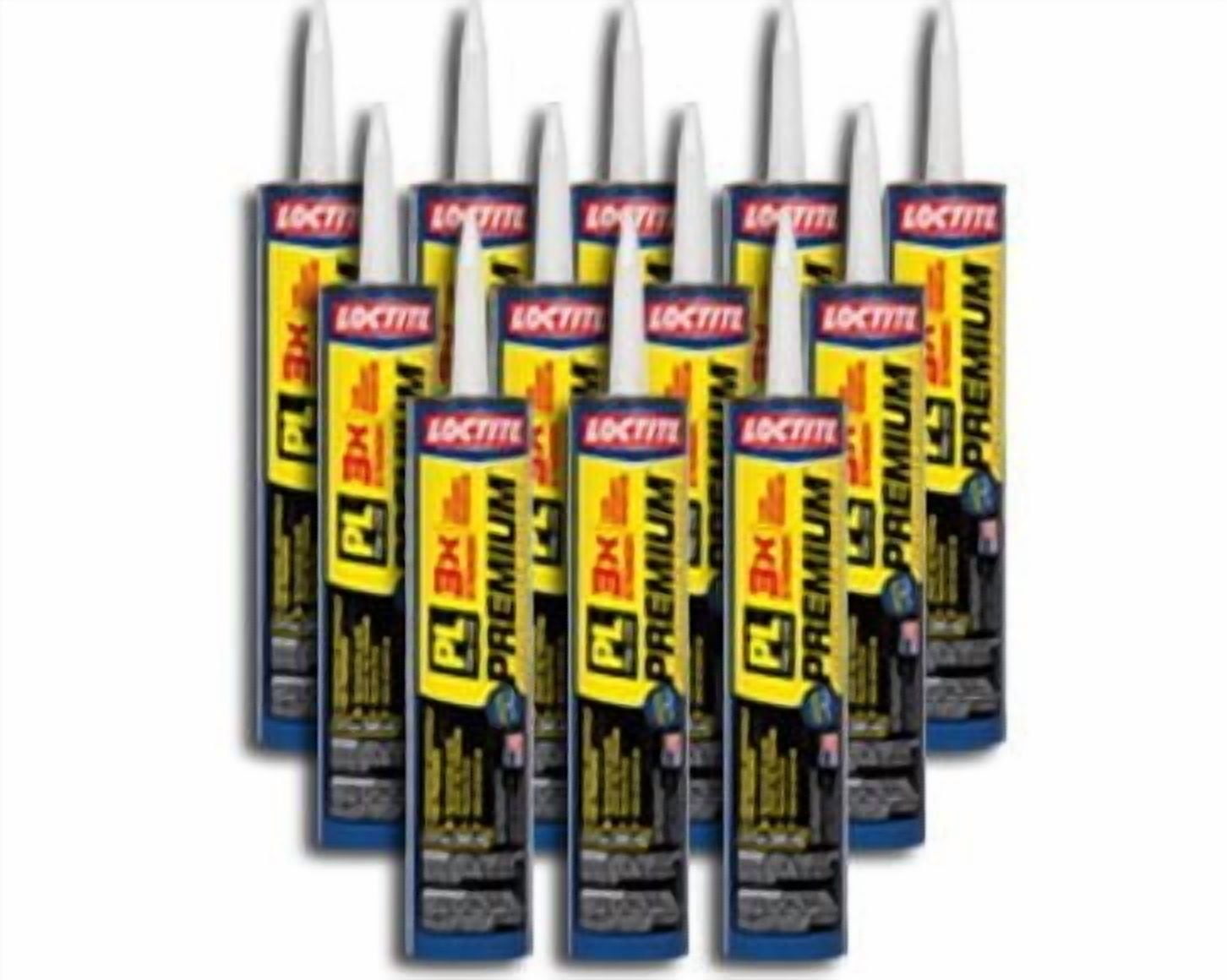 Loctite PL Premium Polyurethane Construction Adhesive - Strong Bond - 12 Tubes, 28 oz — Exterior Wood Surfaces, UV-Resistant Formula
