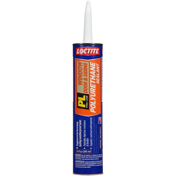Loctite PL S40 Polyurethane Window, Door and Siding Sealant, 10 Ounce Cartridge, White, 12-Pack 1618182-12