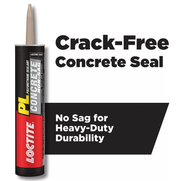 Loctite Pl Polyurethane Sealant Concrete Non-Sag, Pack of 1, Gray 10 fl oz Cartridge