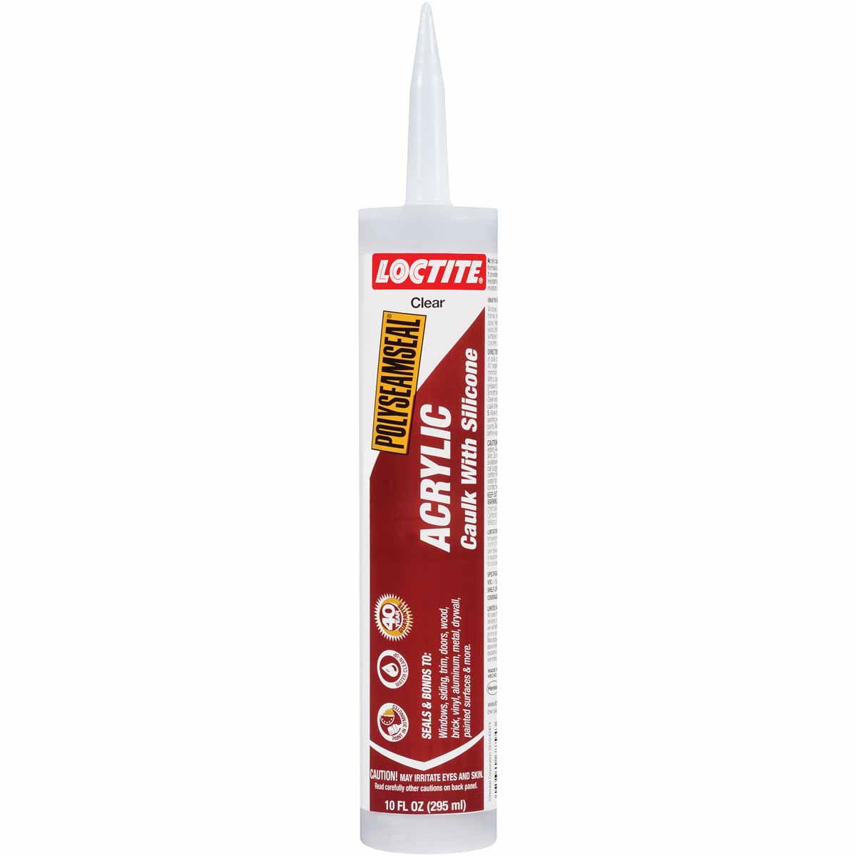 Clear 10oz Acrylic Caulk with Silicone for Cracks and Crevices