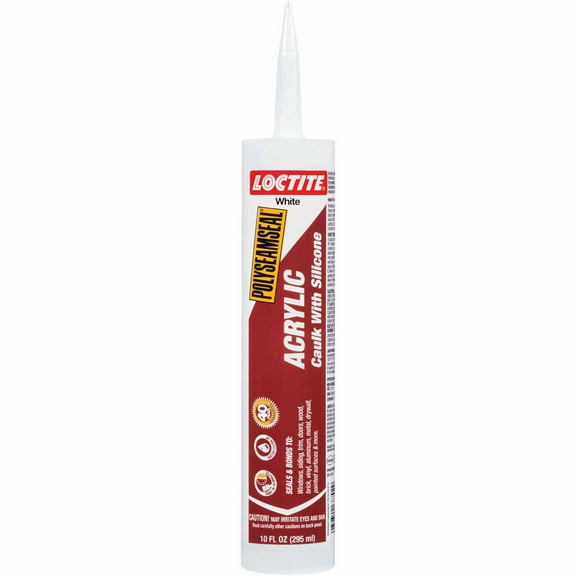 Loctite Polyseamseal Acrylic Caulk With Silicone - White, 10 Fl. Oz.