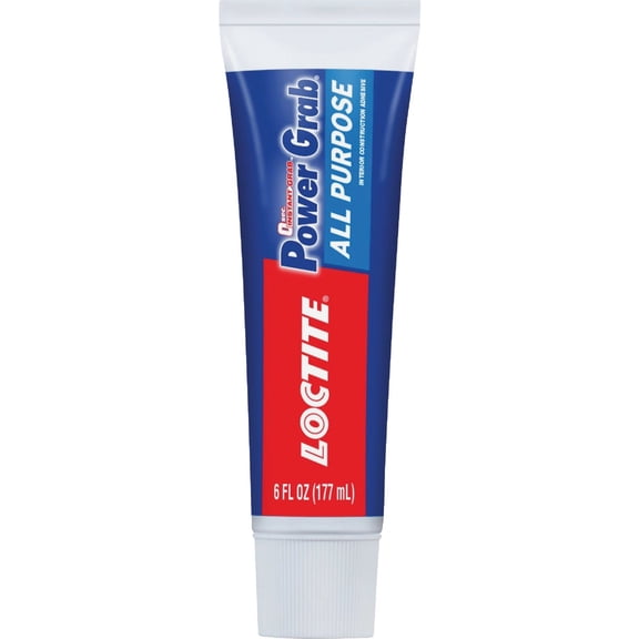 Loctite Power Grab All Purpose, White Construction Adhesive, 6 fl oz Tube, 1 Pack