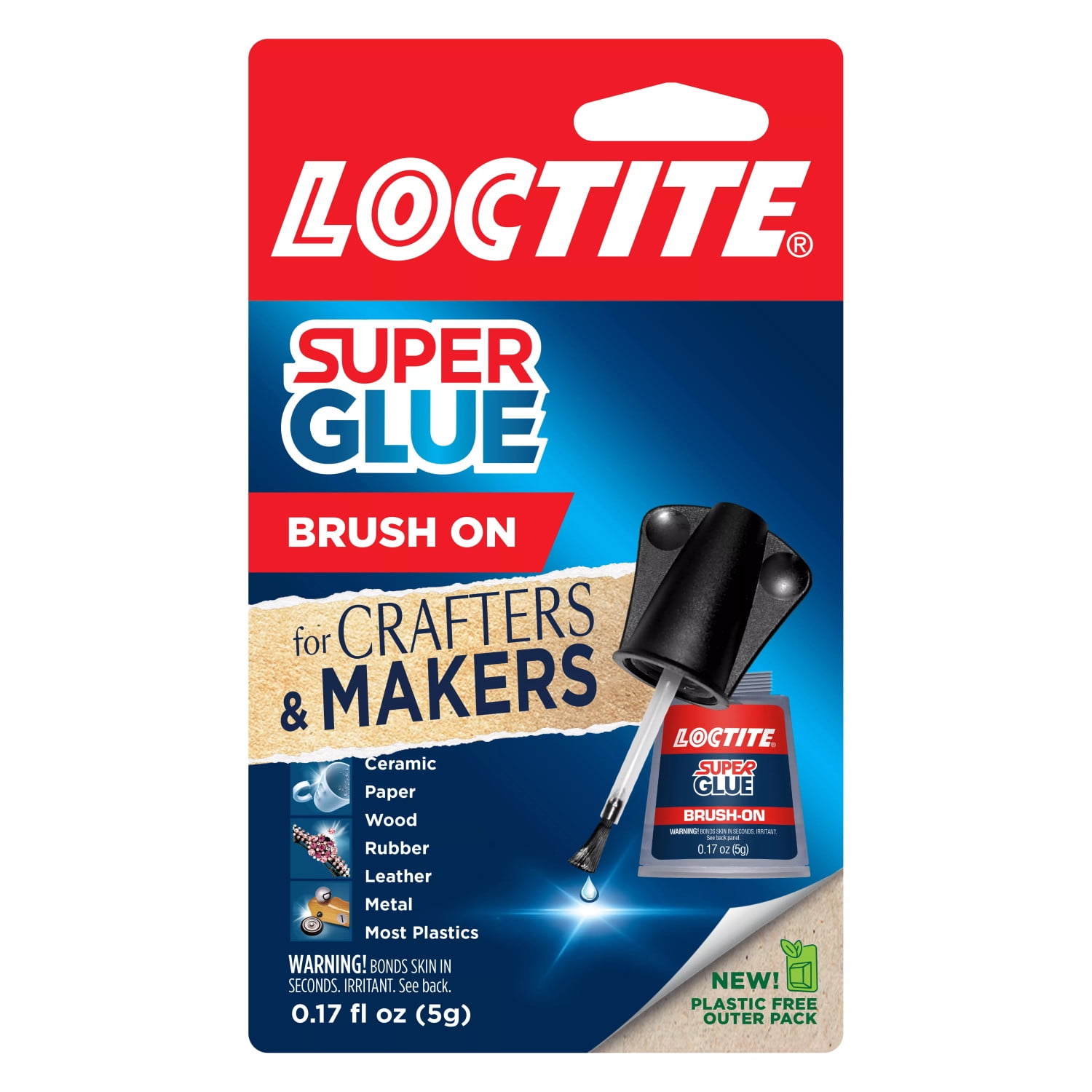  Loctite Super Glue Brush On, Superglue with Applicator Brush,  Fast-Drying Clear Glue for Metal, Plastic and More, Easy-to-Use Strong Glue  with Easy-Open Cap, 1x5g : Industrial & Scientific