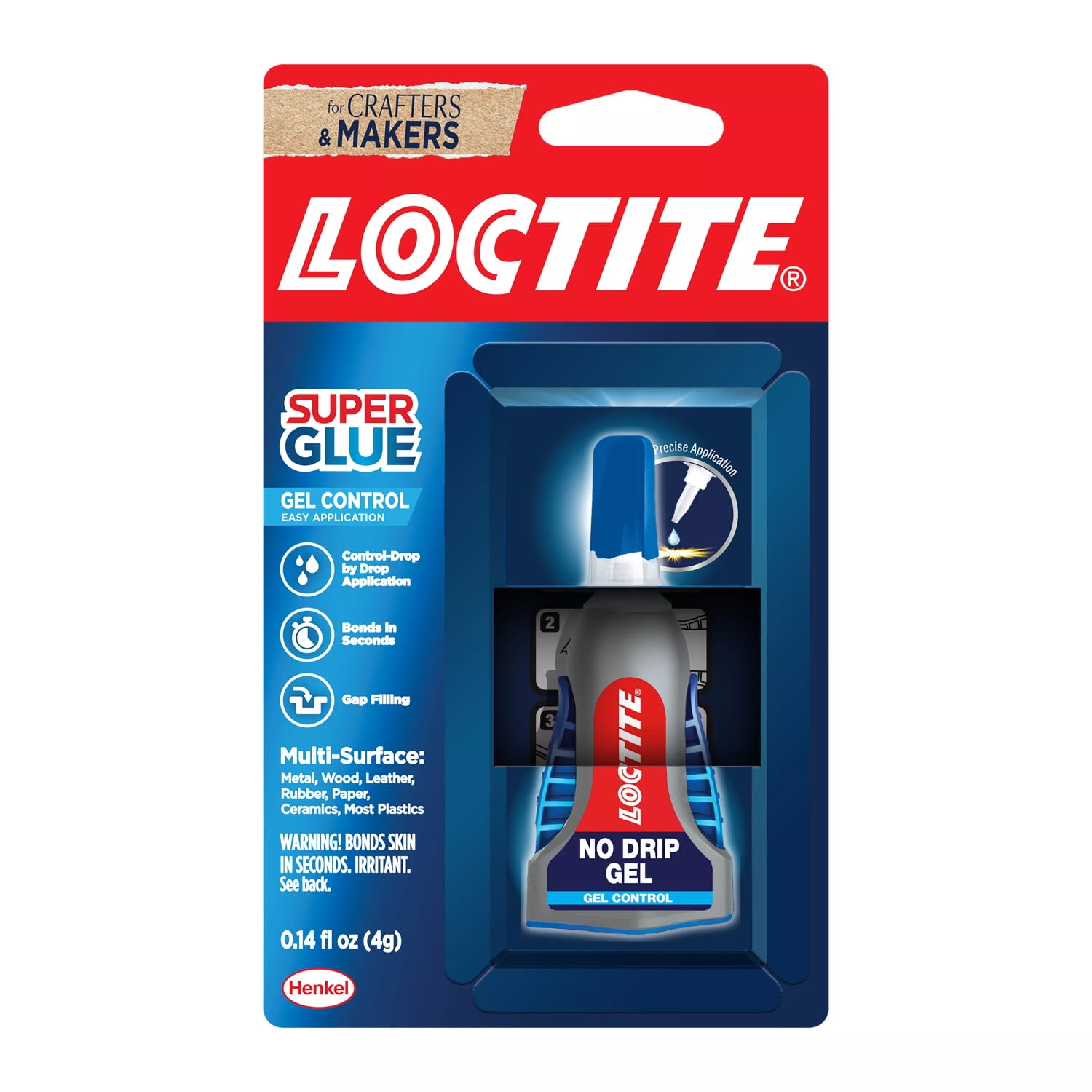 Loctite Super Glue Gel Control, Clear 0.14 fl oz, fast-drying ...