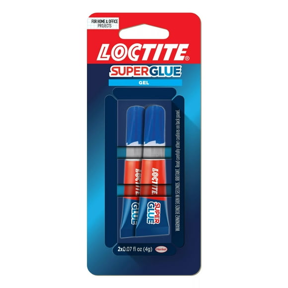 Loctite Super Glue Gel Tube, 1 Pack of 2 Tubes, Clear 0.07 oz Tubes
