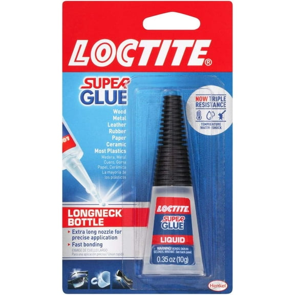 Loctite Super Glue Liquid Longneck Bottle, 0.35 Oz, 2, Bottle