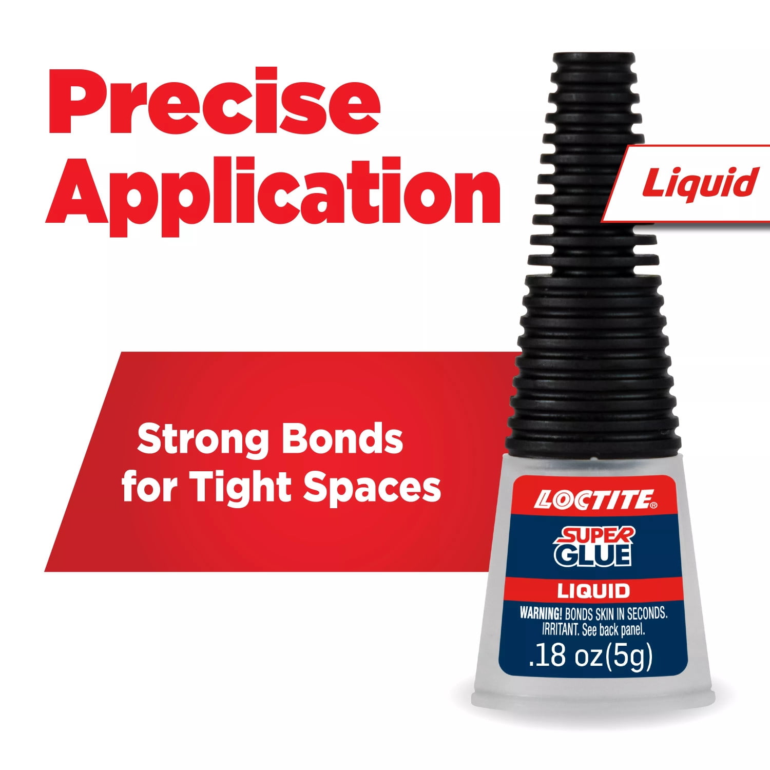 Loctite Super Glue Liquid Longneck Bottle, Pack of 1, Clear 0.18 oz Bottle