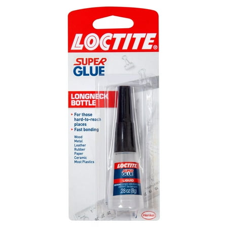 Loctite Super Glue Liquid Longneck Bottle, Pack of 1, Clear 0.28 oz Bottle