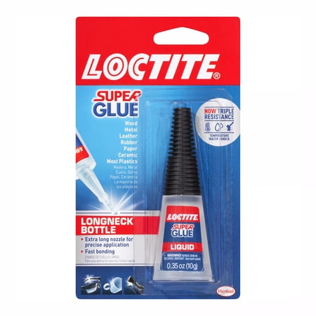 Loctite Super Glue Liquid Longneck Bottle, Pack of 1, Clear 0.35 oz Bottle