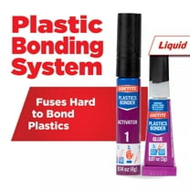 Loctite Super Glue Plastics Bonding System, 1-0.14 oz Activator Stick 1-0.07 oz Glue Tube, Clear Kit
