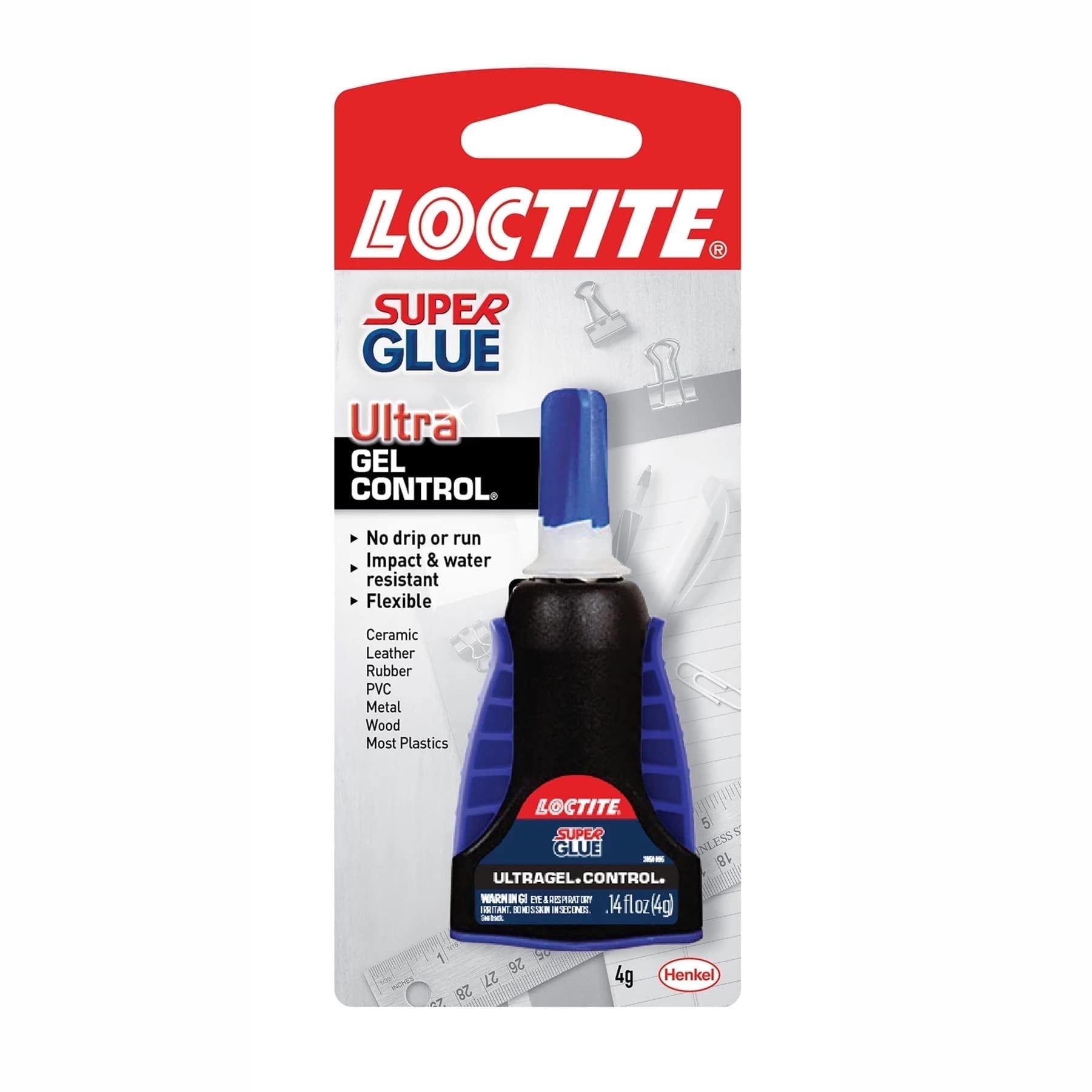 Loctite Super Glue Ultra Gel Control, Clear Superglue, Cyanoacrylate Adhesive Instant Glue, Quick Dry - 0.14 Fl Oz Pack of 6