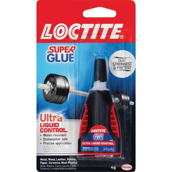 Henkel Loctite Super Glue Ultra Liquid Control - Fast Cure, Liquid Adhesive - 4 Pack, 0.14 oz