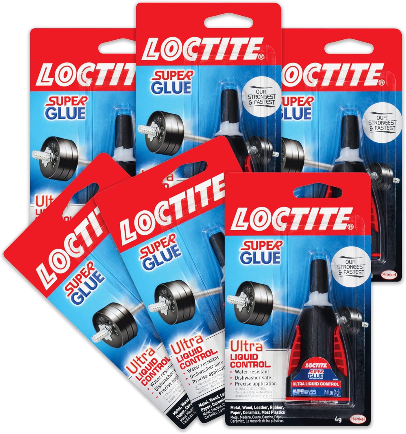 Loctite Super Glue Ultra Liquid Control, 4 Gram Squeeze Bottle, 6 Pack