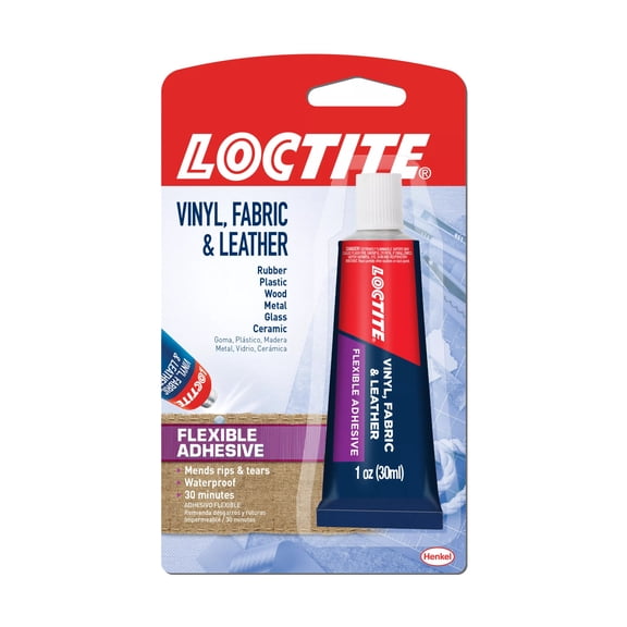 Loctite Vinyl Fabric & Leather Repair Flexible Adhesive, Pack of 1, Clear 1 fl oz Tube