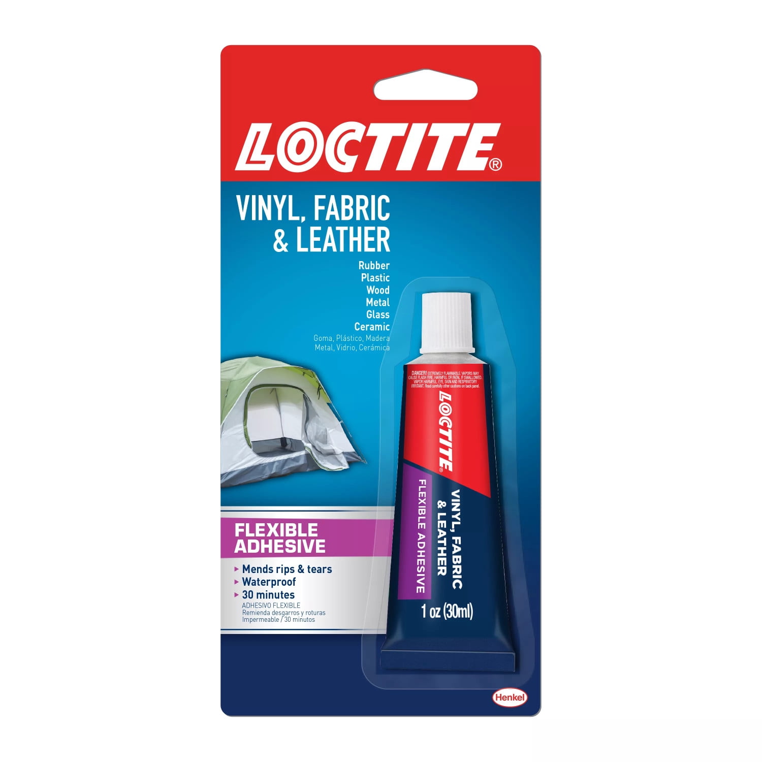 Loctite Vinyl Fabric & Leather Repair Flexible Adhesive, Pack of 1, Clear 1 fl oz Tube