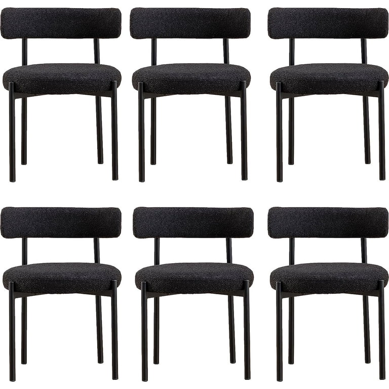 Locus Bono Boucle Dining Chairs Set of 6, Modern Upholstered