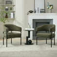 thumbnail image 1 of Locus Bono Modern Sherpa Armchair Set of 2, Green, 1 of 6