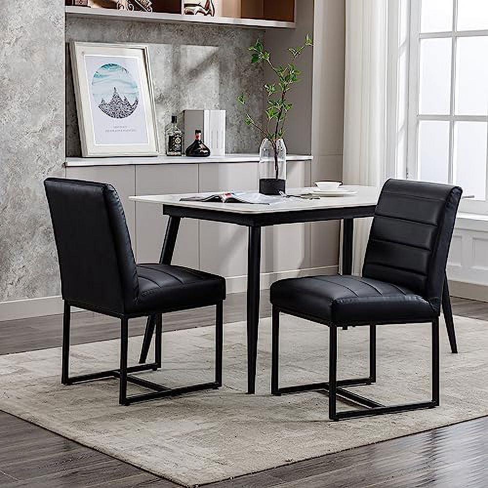 Locus Bono Upholstered Dining Chairs Set of 2, Modern Faux Leather ...