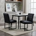 thumbnail image 1 of Locus Bono Upholstered Dining Chairs Set of 2, Modern Faux Leather Dining Room Chairs, Black, 1 of 5