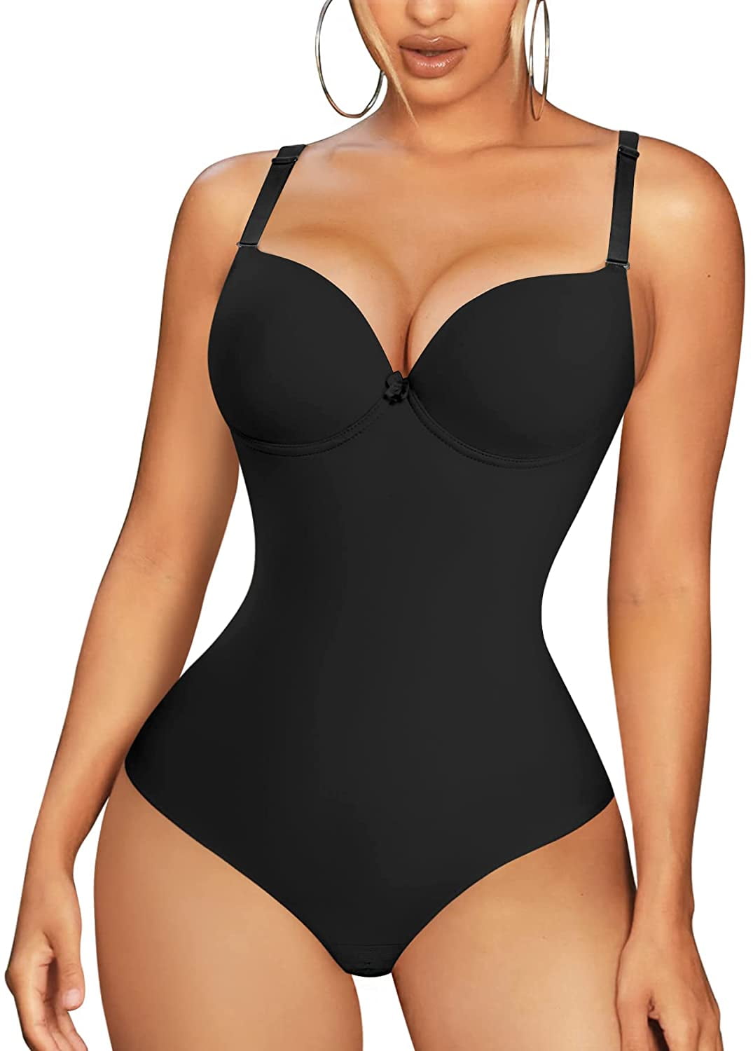 Bodysuit Shapewear with Built in Bra and Adjustable Shoulder Straps — Wairby
