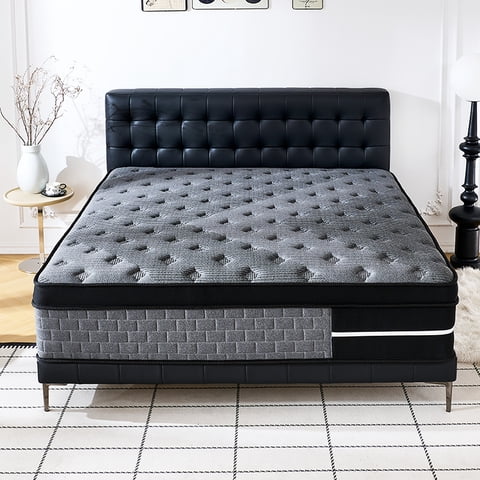 Lodeija 12" King Hybrid Mattress,5-Zone Individua Pocket Springs with Motion Isolation,Medium Firm,Fiberglass-Free,Grey