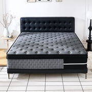 Lodeija 12" Queen Hybrid Mattress,5-Zone Individua Pocket Springs with Motion Isolation,Medium Firm,Fiberglass-Free,Grey