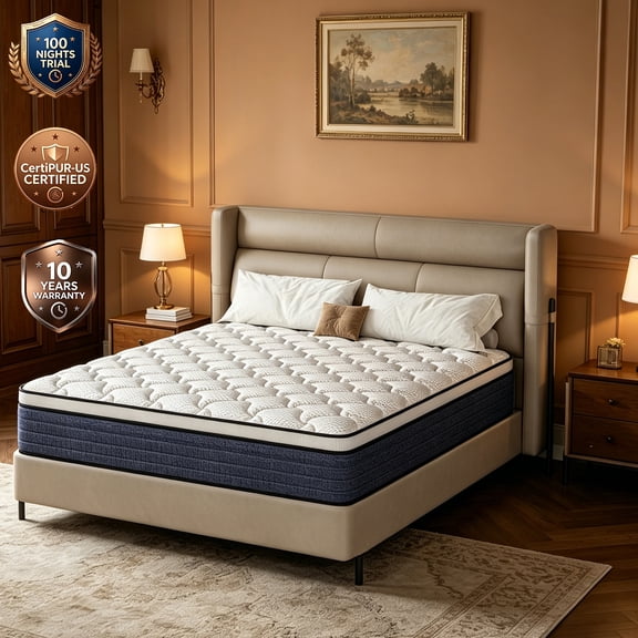 Lodeija 12inch Queen Mattress-in-a-Box | Breathable Knitted Fabric, Pressure Relief & Body Support Memory Foam