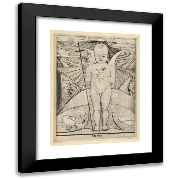 Lodewijk Schelfhout 15x18 Black Modern Framed Museum Art Print Titled - Andreas I (1891 - 1943)