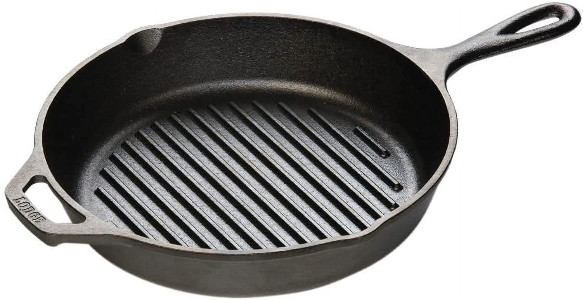 Lodge 10.25-Inch Black Cast Iron Grill Pan