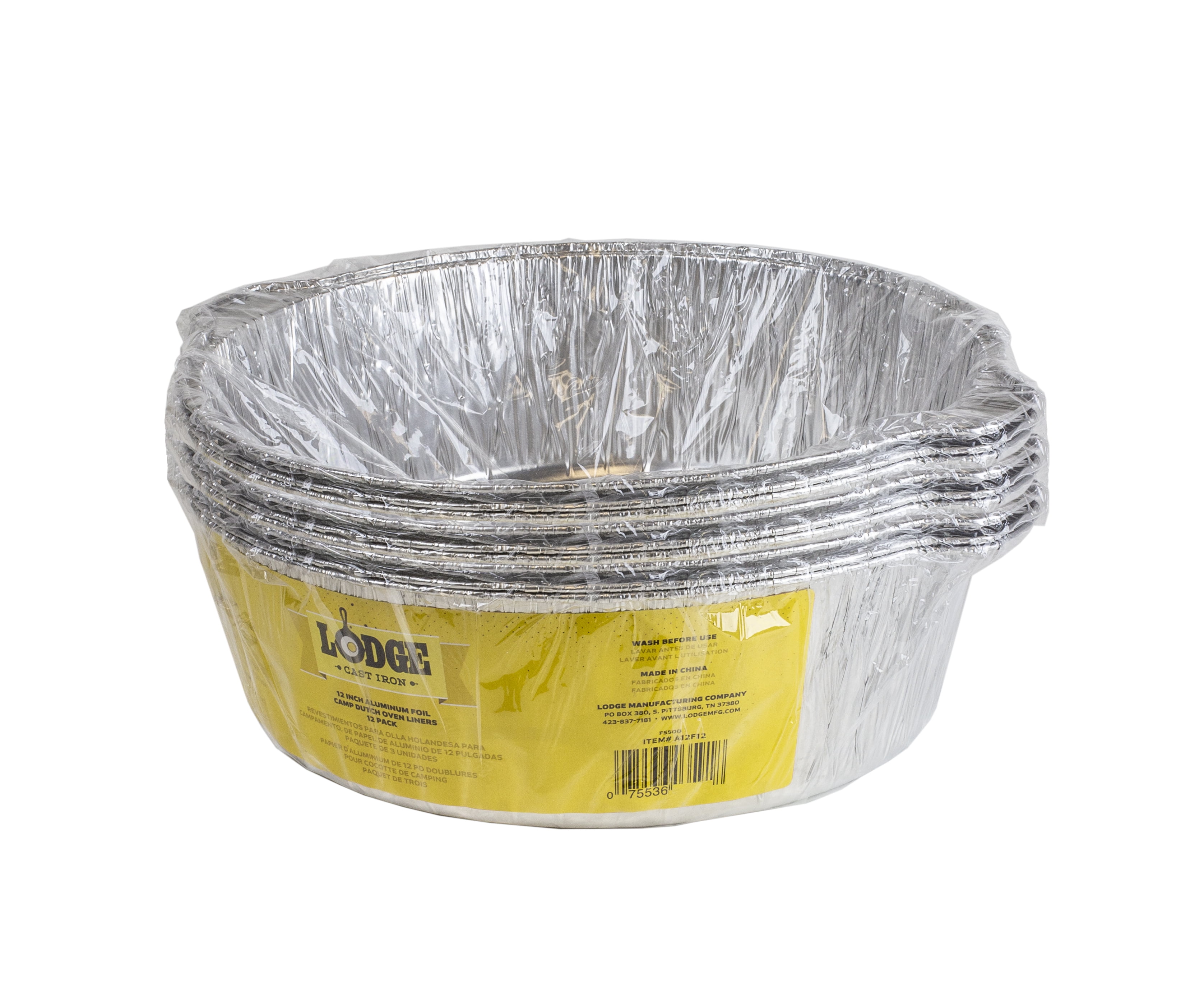 Lodge 12" Aluminum Foil Camp Dutch Oven Liners, Pack of 12
