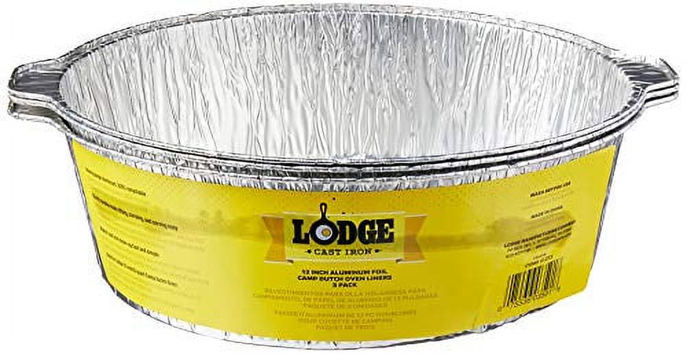 Lodge 12Inch Aluminum Foil Dutch Oven Liners, 12 Inch, Silver
