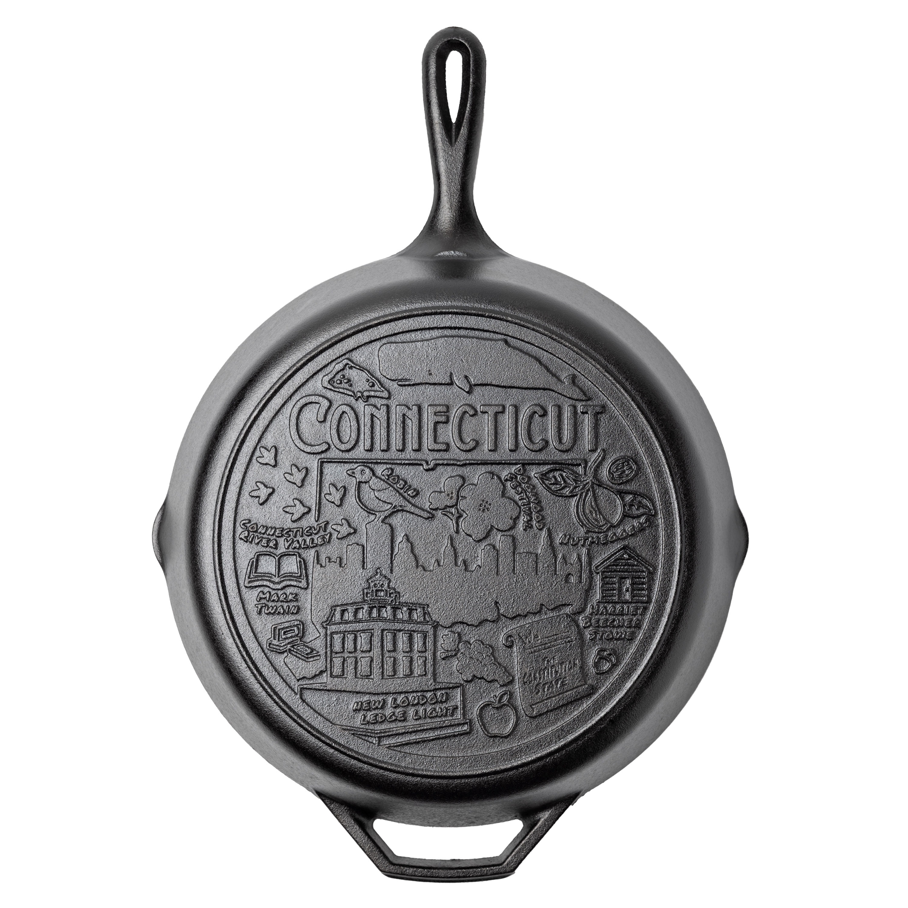 Lodge 12 Inch Seasoned Cast Iron Skillet w/ Connecticut Road Trip