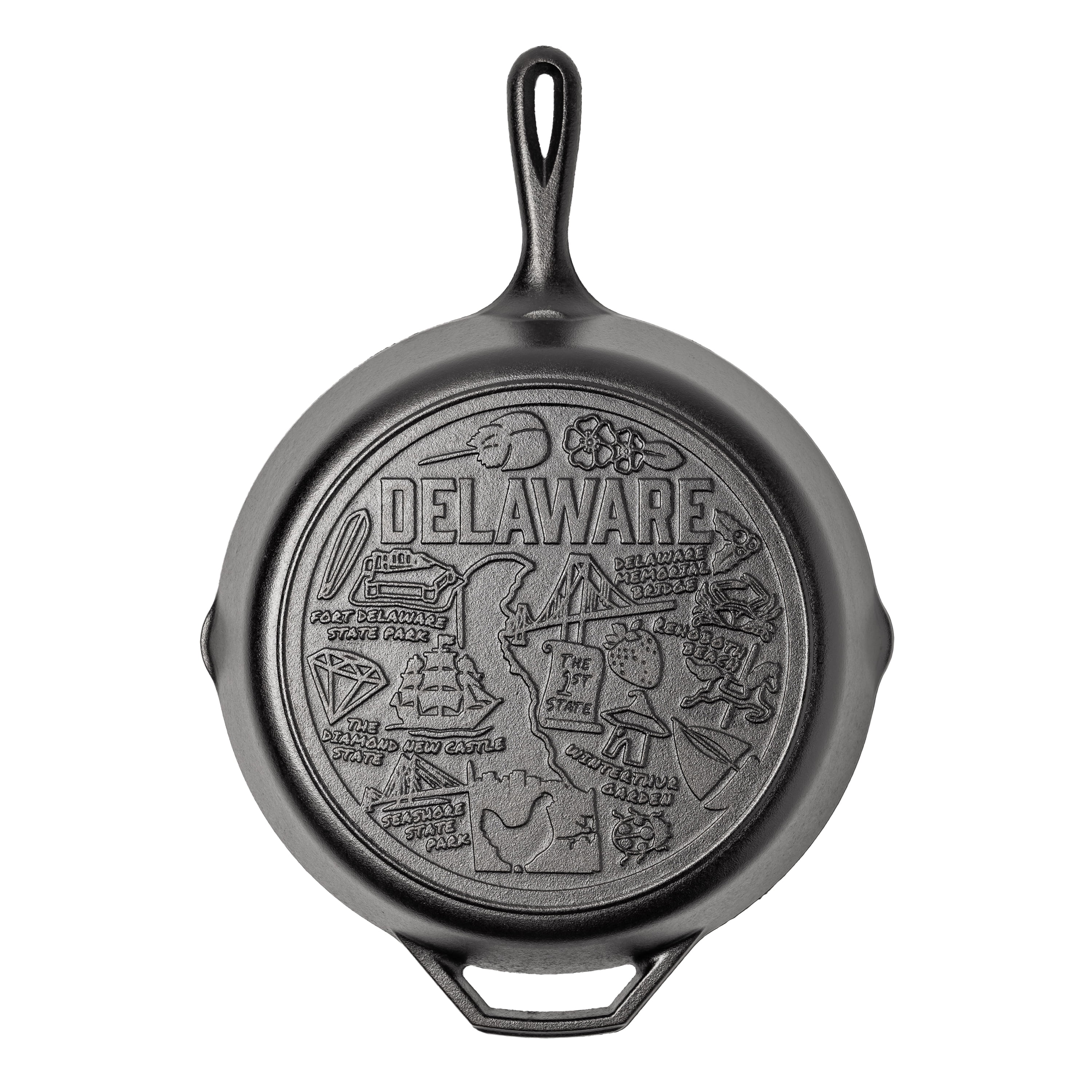 Lodge 12 Inch Seasoned Cast Iron Skillet w/ Delaware Road Trip