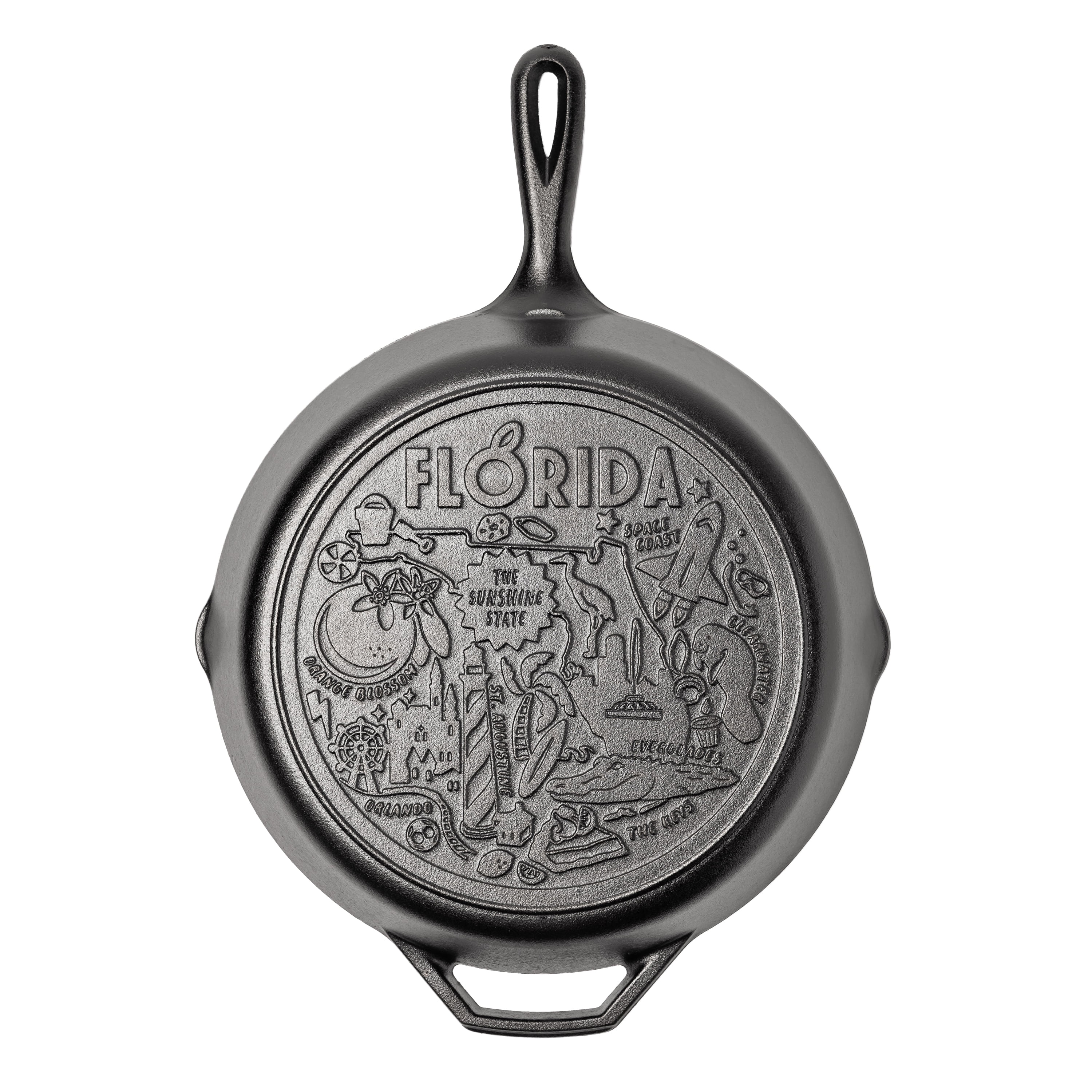 Lodge 12 Inch Seasoned Cast Iron Skillet w/ Florida Road Trip