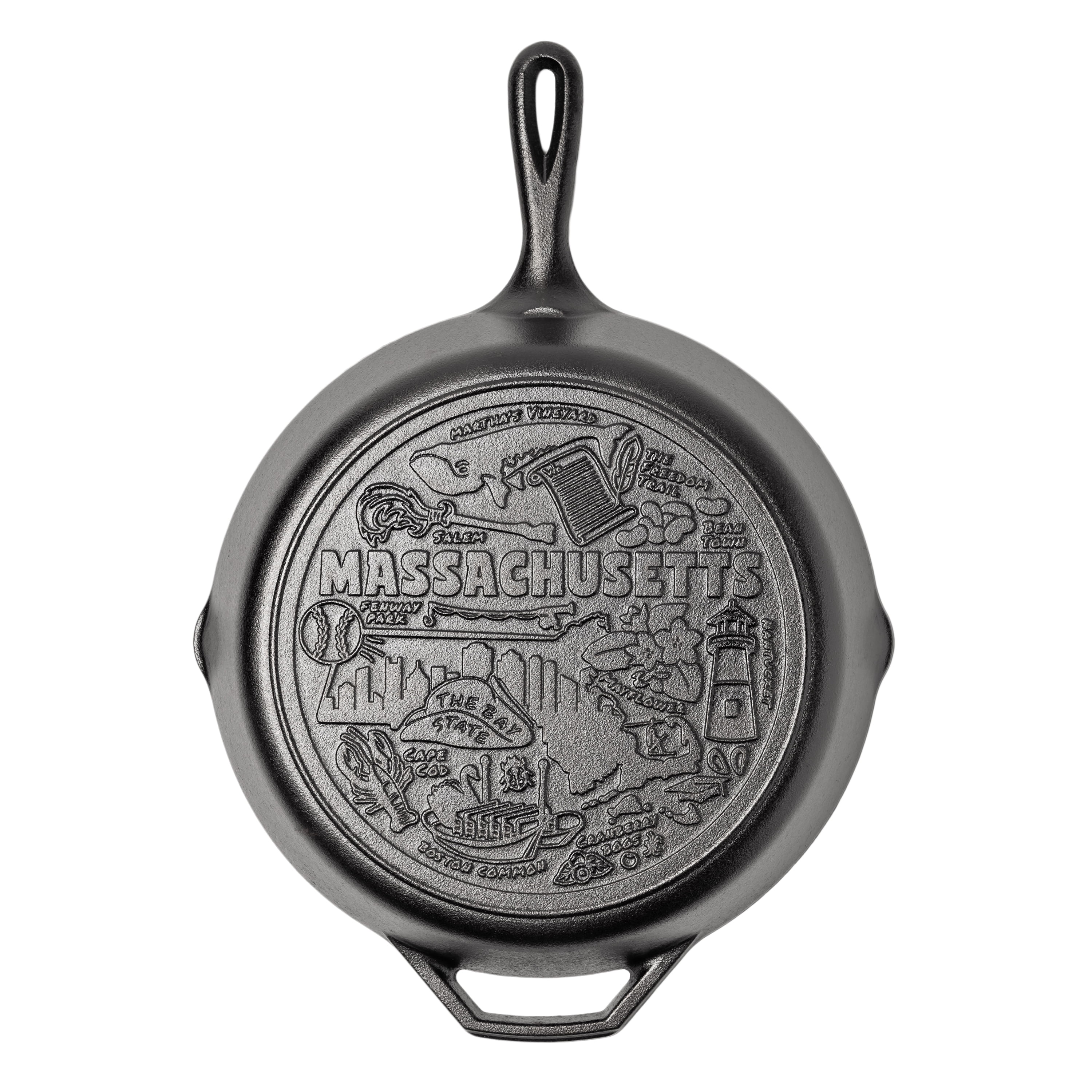 Lodge 12 Inch Seasoned Cast Iron Skillet w/ Massachusetts Road Trip