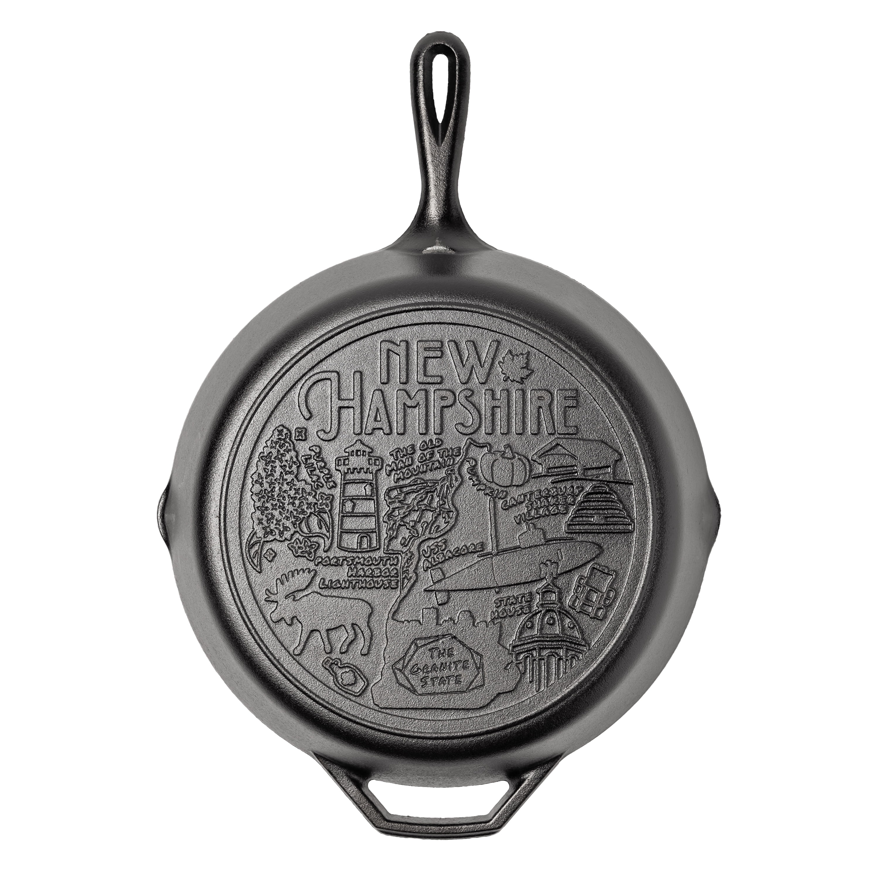 Lodge 12 Inch Seasoned Cast Iron Skillet w/ New Hampshire Road Trip