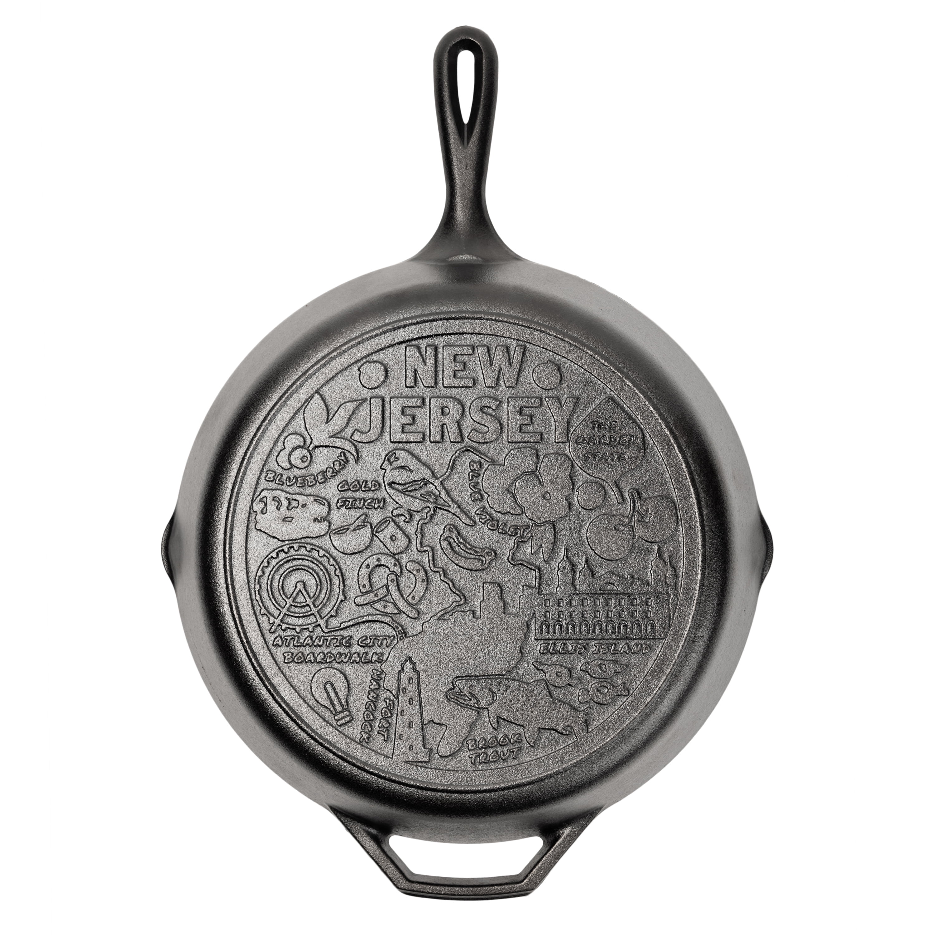 Lodge 12 Inch Seasoned Cast Iron Skillet w/ New Jersey Road Trip