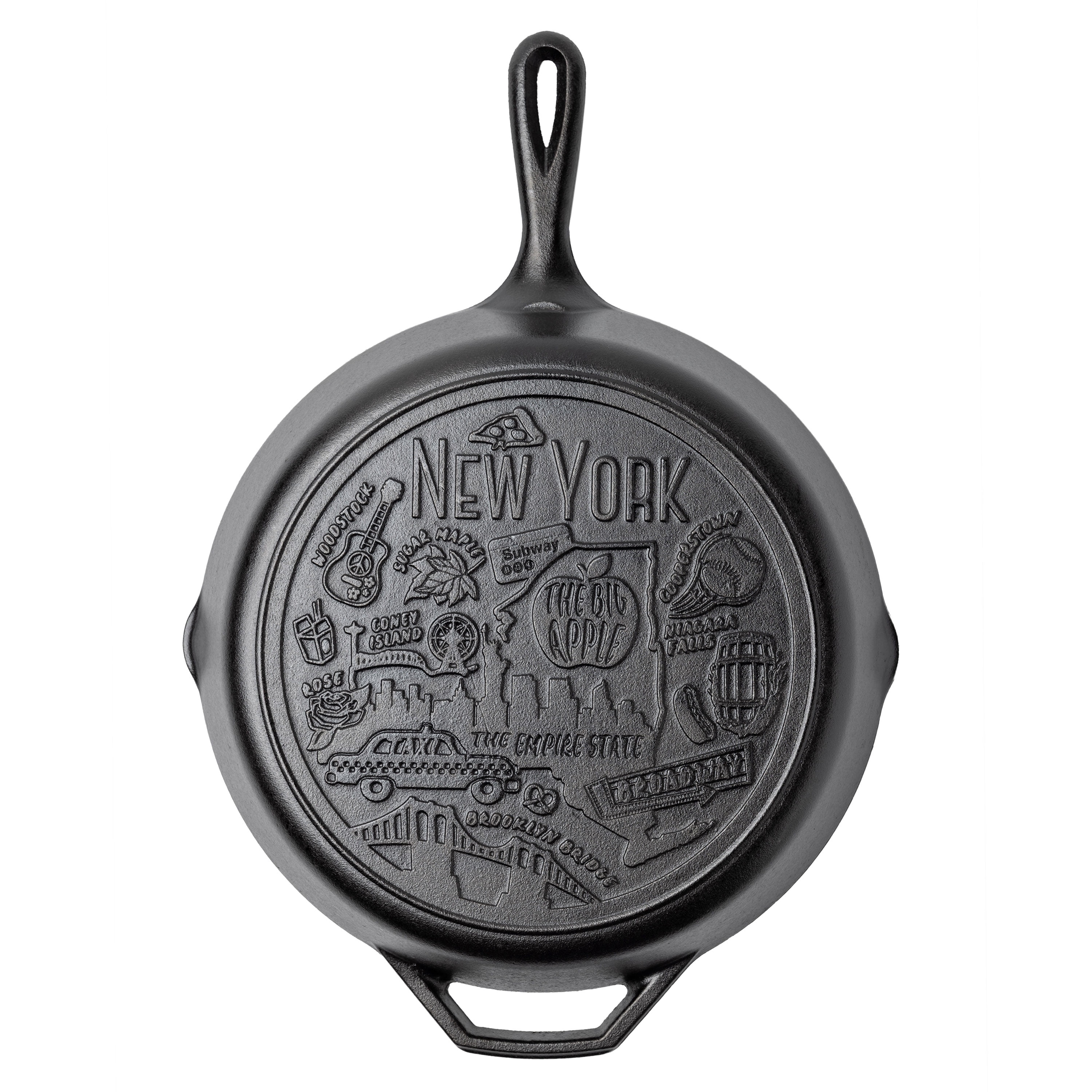 Lodge 12 Inch Seasoned Cast Iron Skillet w/ New York Road Trip