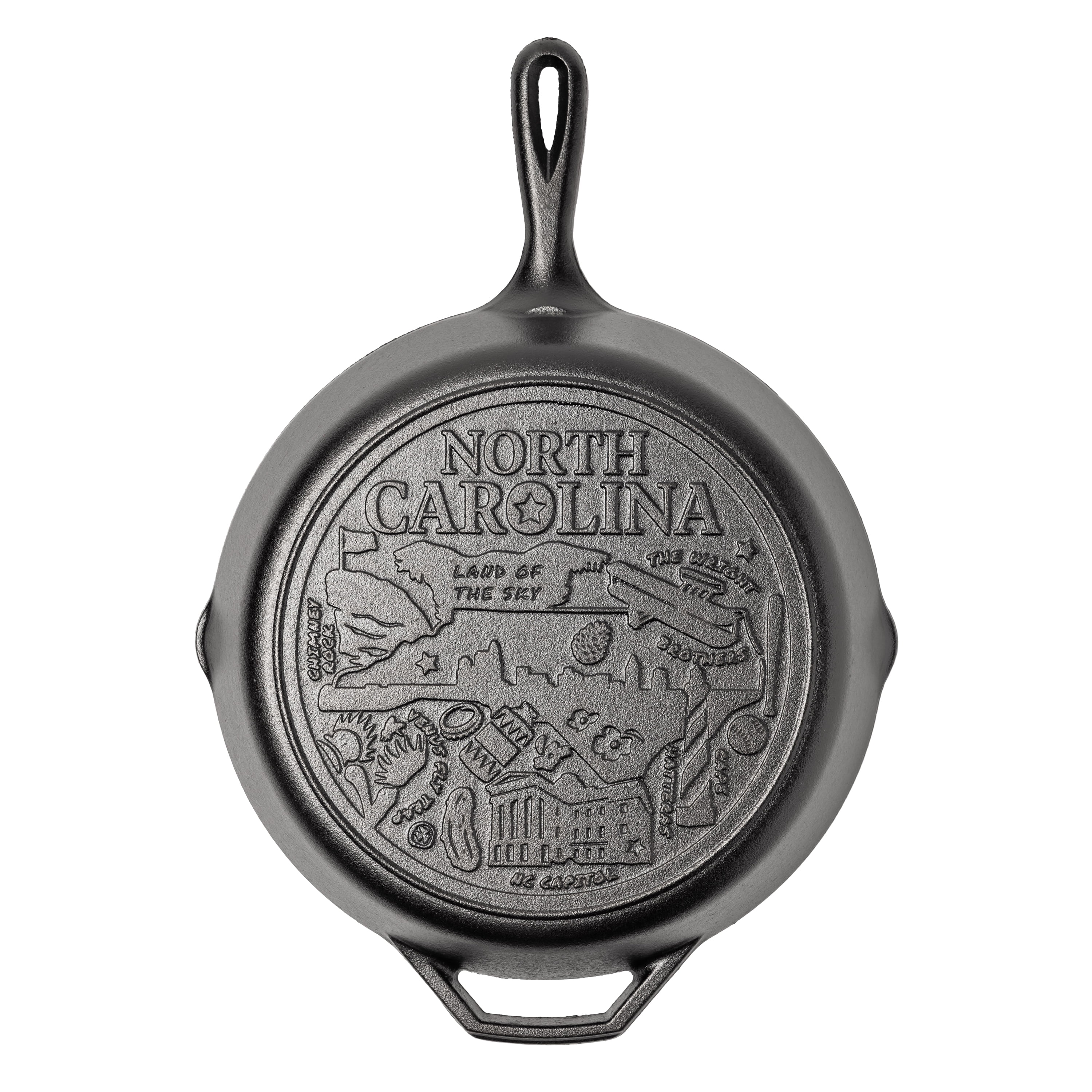 Lodge 12 Inch Seasoned Cast Iron Skillet w/ North Carolina Road Trip