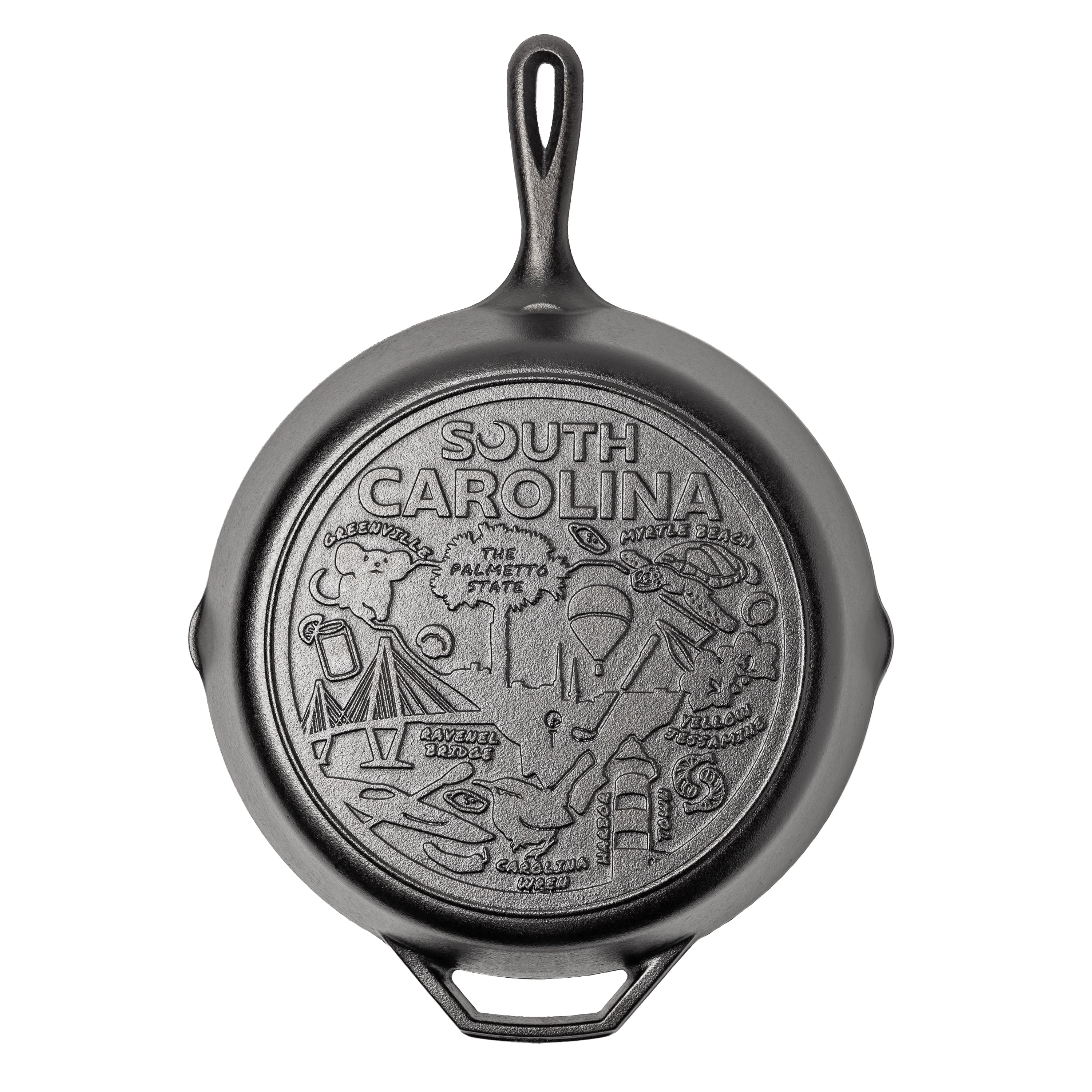 Lodge 12 Inch Seasoned Cast Iron Skillet w/ South Carolina Road Trip