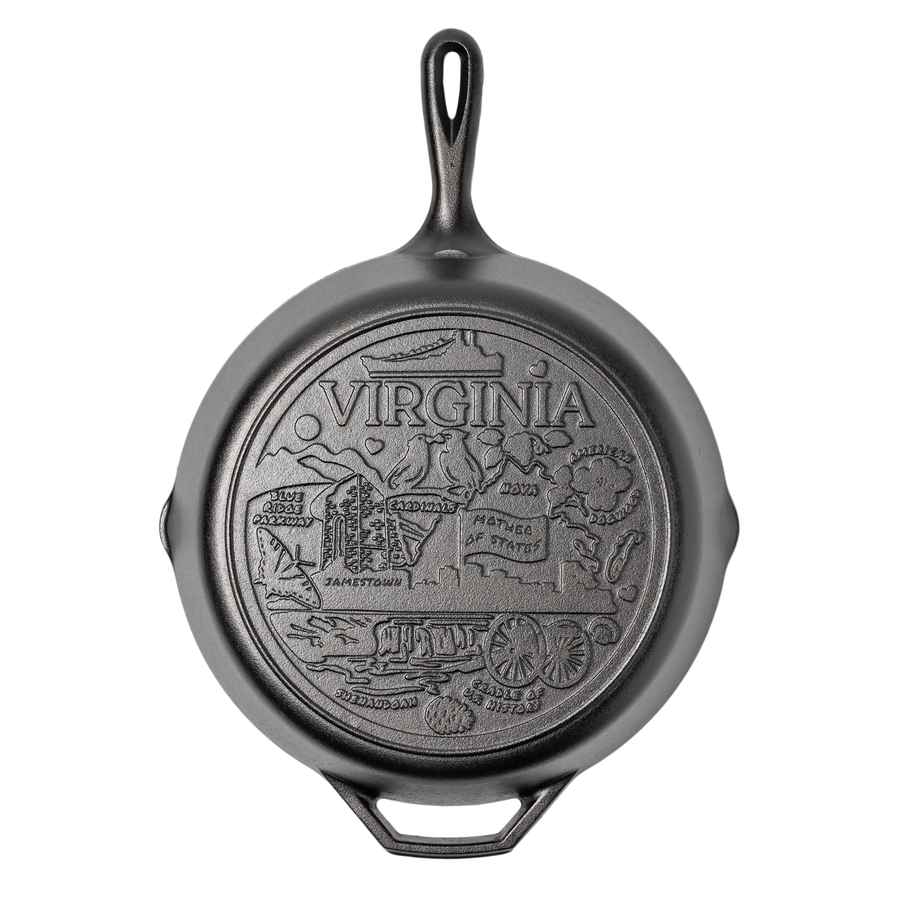 Lodge 12 Inch Seasoned Cast Iron Skillet w/ Virginia Road Trip