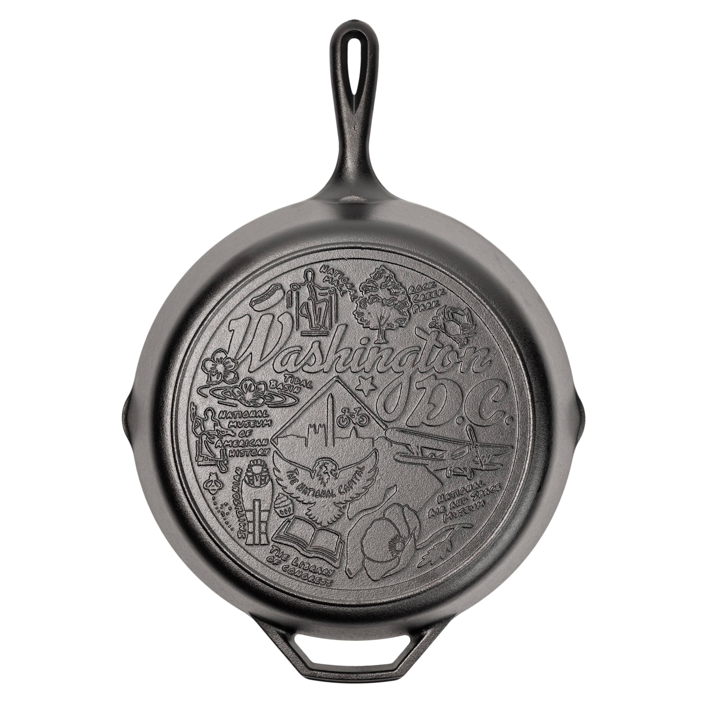 Lodge 12 Inch Seasoned Cast Iron Skillet w/ Washington DC Road Trip
