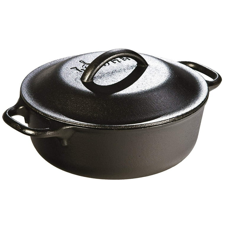  10 Quart Cast Iron Dutch Oven Pre-seasoned Pot with Lid Lifter  Handle, Casserole Pot with Lid Lifter for Camping Cooking BBQ Baking: Home  & Kitchen