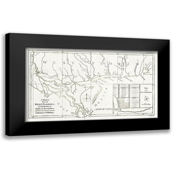 Lodge 24x15 Black Modern Framed Museum Art Print Titled - West Florida - Lodge 1772