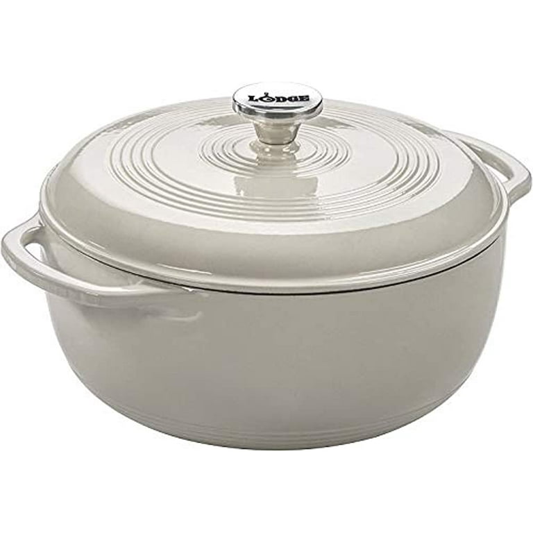  Lodge 4.5 Quart Enameled Cast Iron Dutch Oven with Lid – Dual  Handles – Oven Safe up to 500° F or on Stovetop - Use to Marinate, Cook,  Bake, Refrigerate and