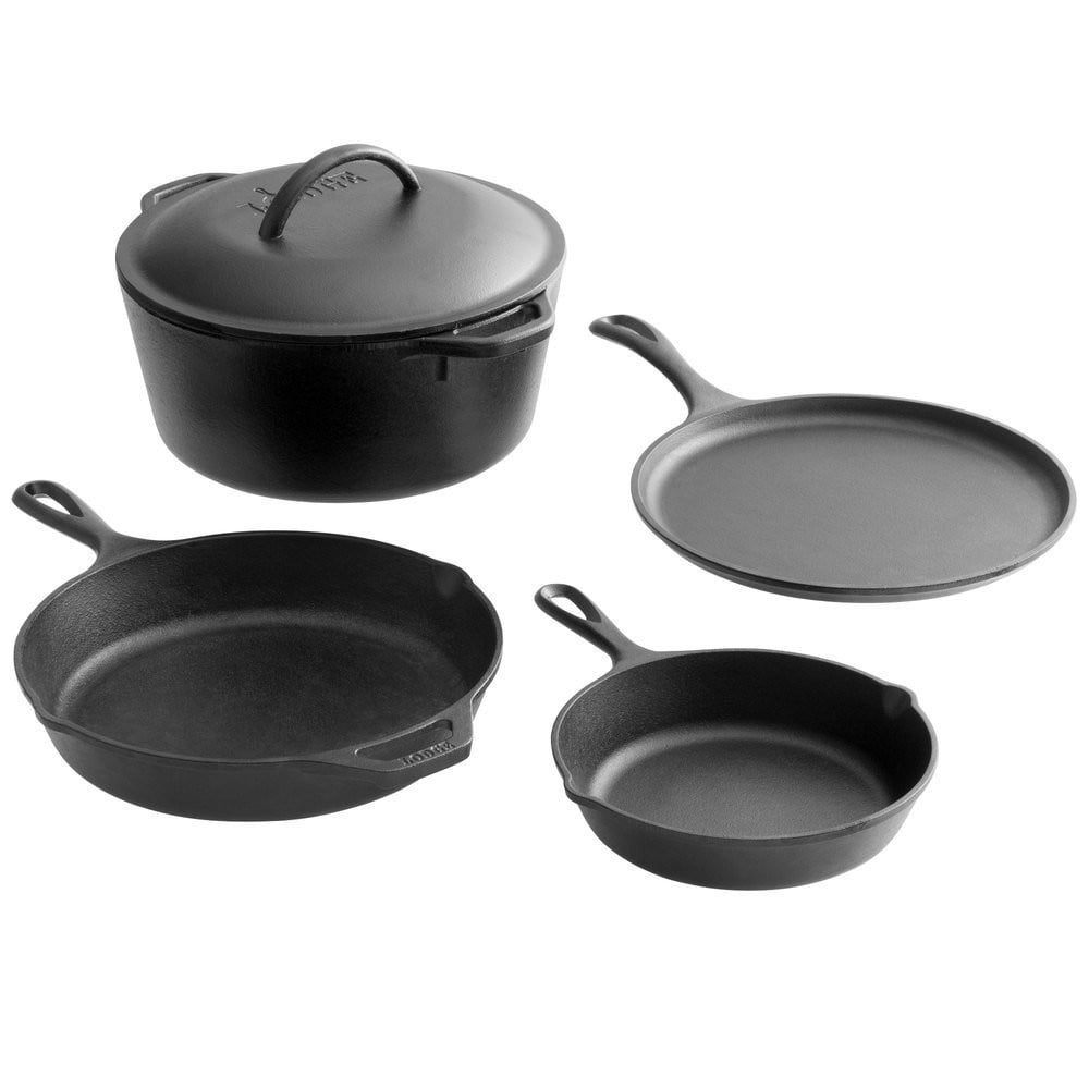 Lodge 6 Piece Seasoned Cast Iron Cookware Set, Pans & Accessories, #PPLCICSS6