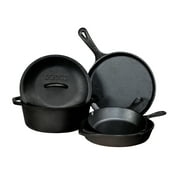Lodge 5 Piece Self-Basting Pre-Seasoned Cast Iron Cookware Set