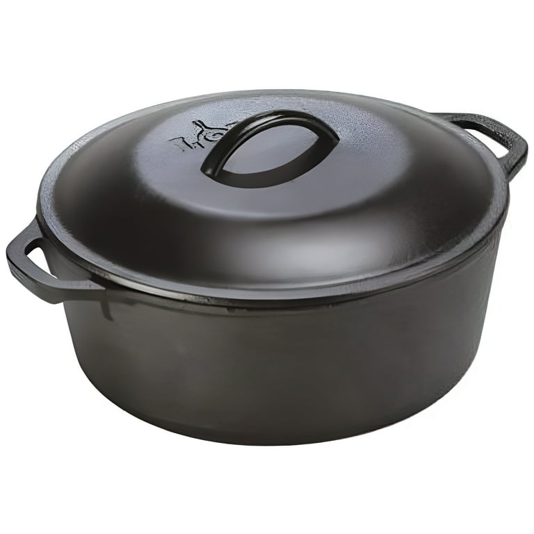 Lodge 5 Quart Pre-Seasoned Cast Iron Dutch Oven with Lid and